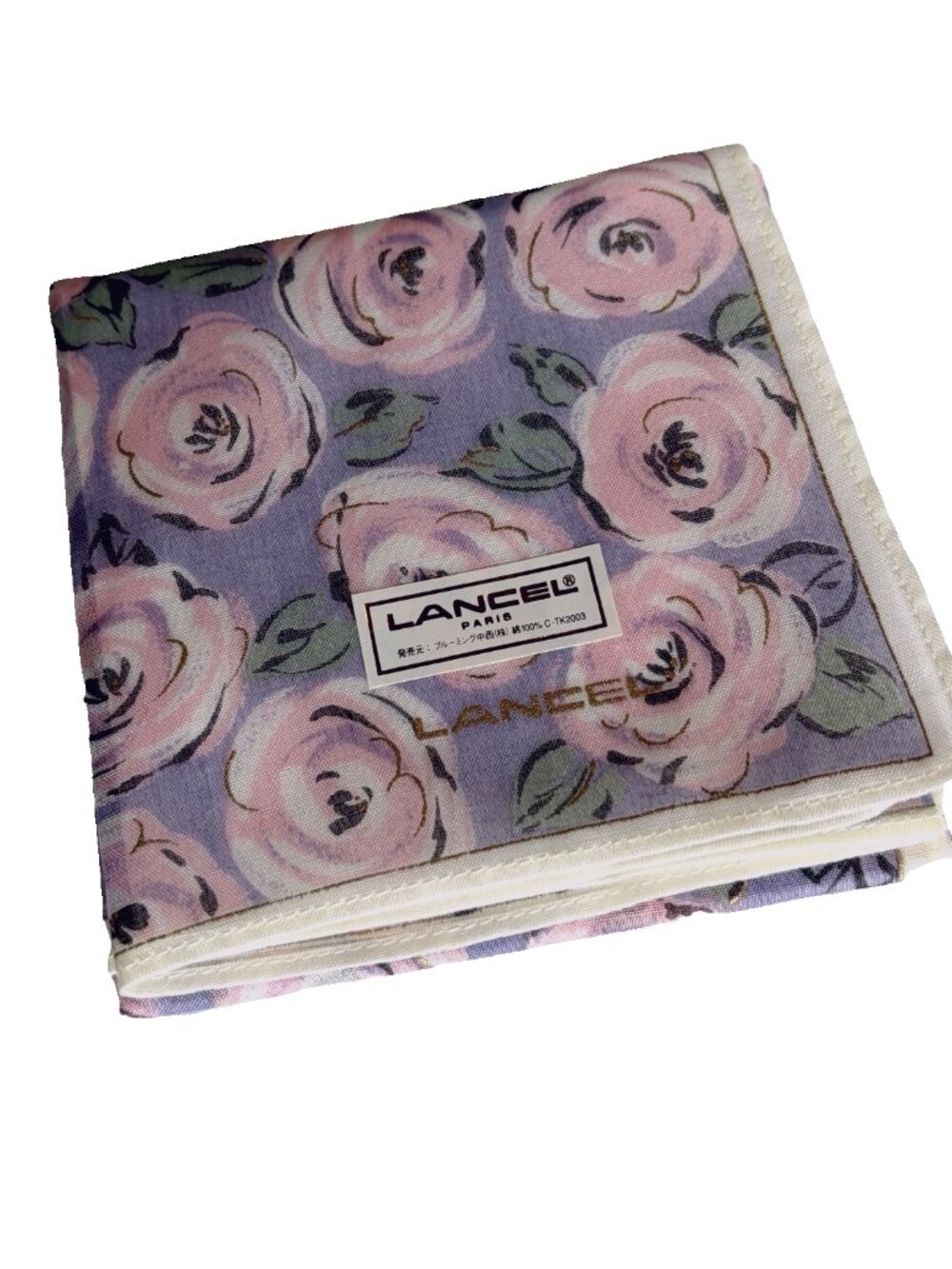 NWT Lancel Paris Floral Cotton Scarf